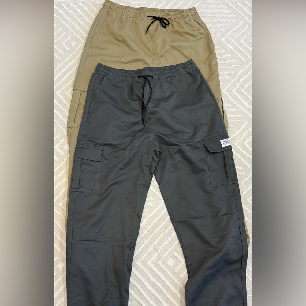 Men's Olive and gray  Cargo Pants with Pockets 2 pieces